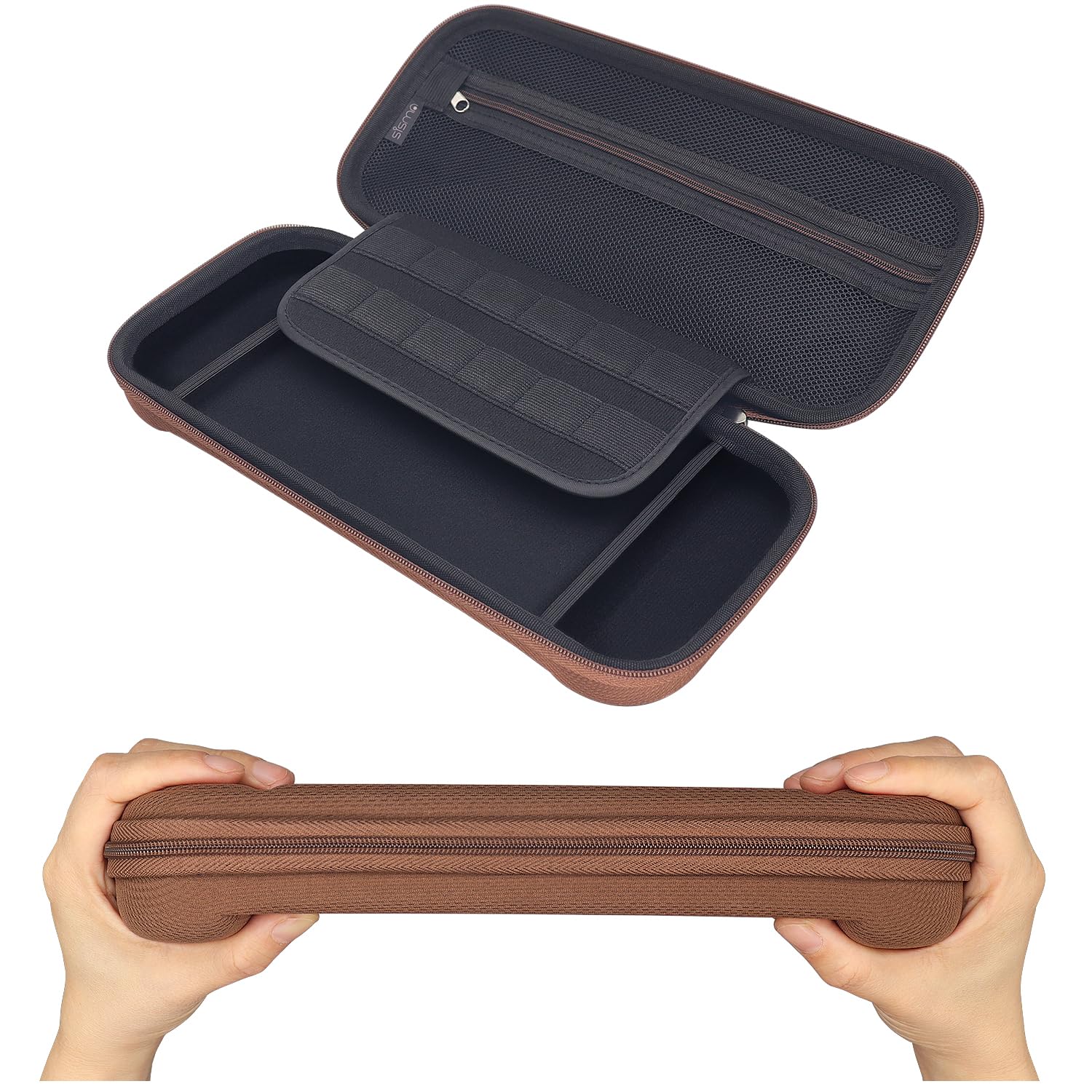 Detalle de sisma Slim Carrying Case for Nintendo Switch 2 — Hard Shell Travel Protective Case with Storage & 12 Game Card Holders