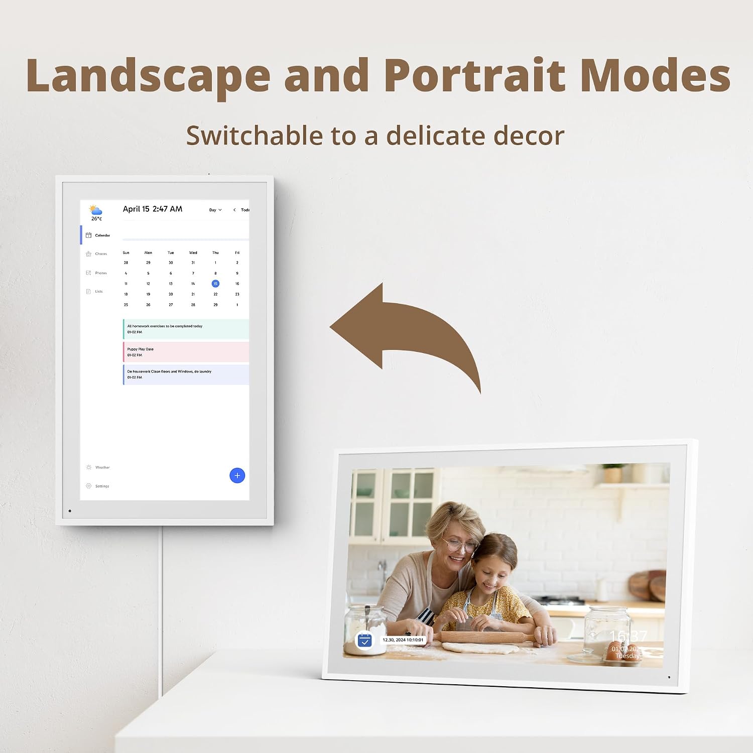 Detalle 2 de Dragon Touch Calendario Digitale 15,6" Touch Screen 📅