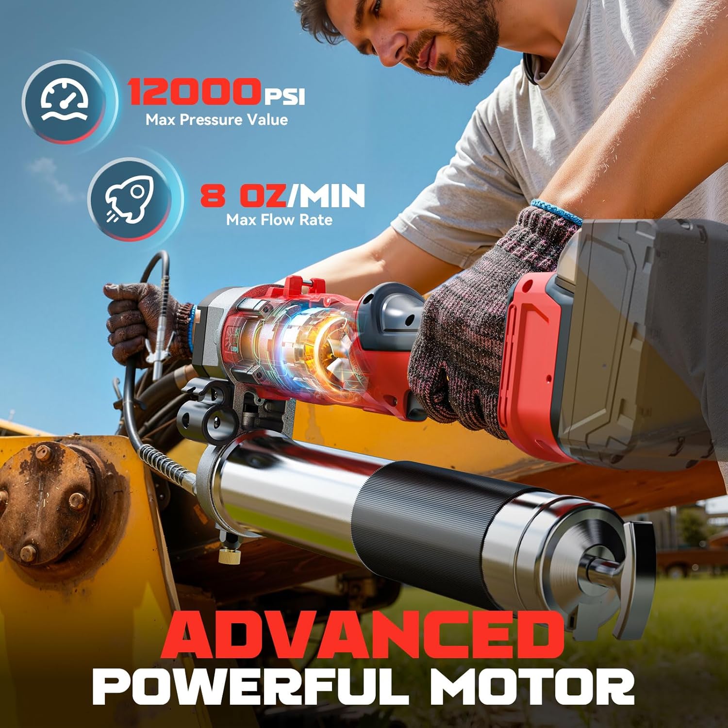 Thumbnail 1 de DIYtoolifz Cordless Grease Gun (Tool Only) for Milwaukee 18V Battery, 12000 PSI