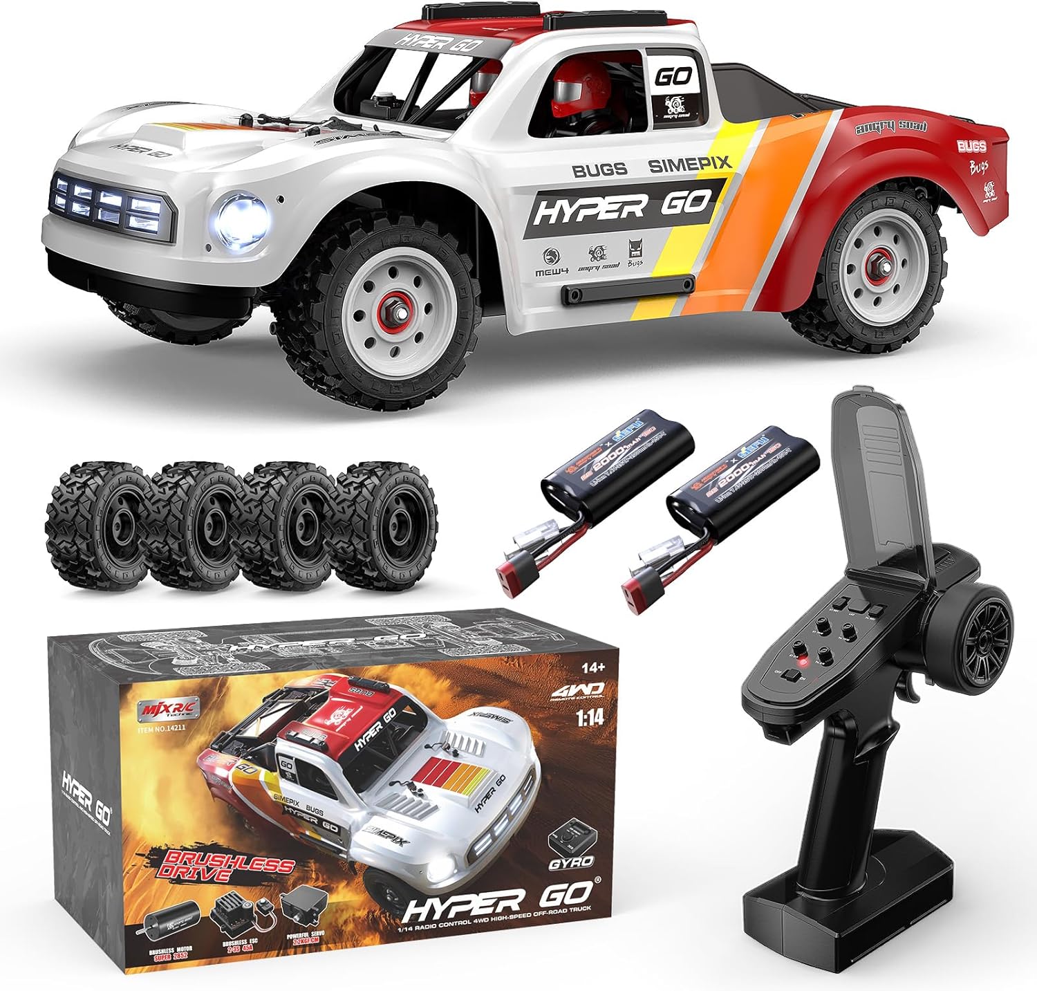 MJX Hyper GO 14211 1/14 Brushless 4x4 RC Truck