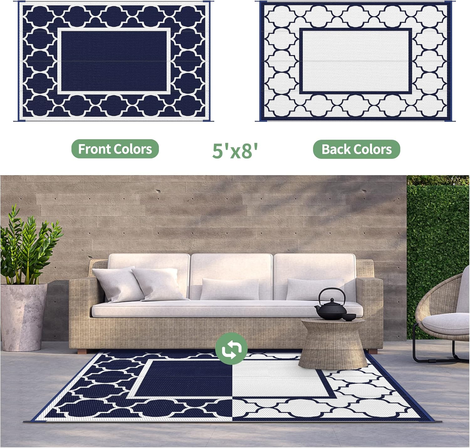 Thumbnail 3 de GENIMO 5' x 8' Outdoor Rug