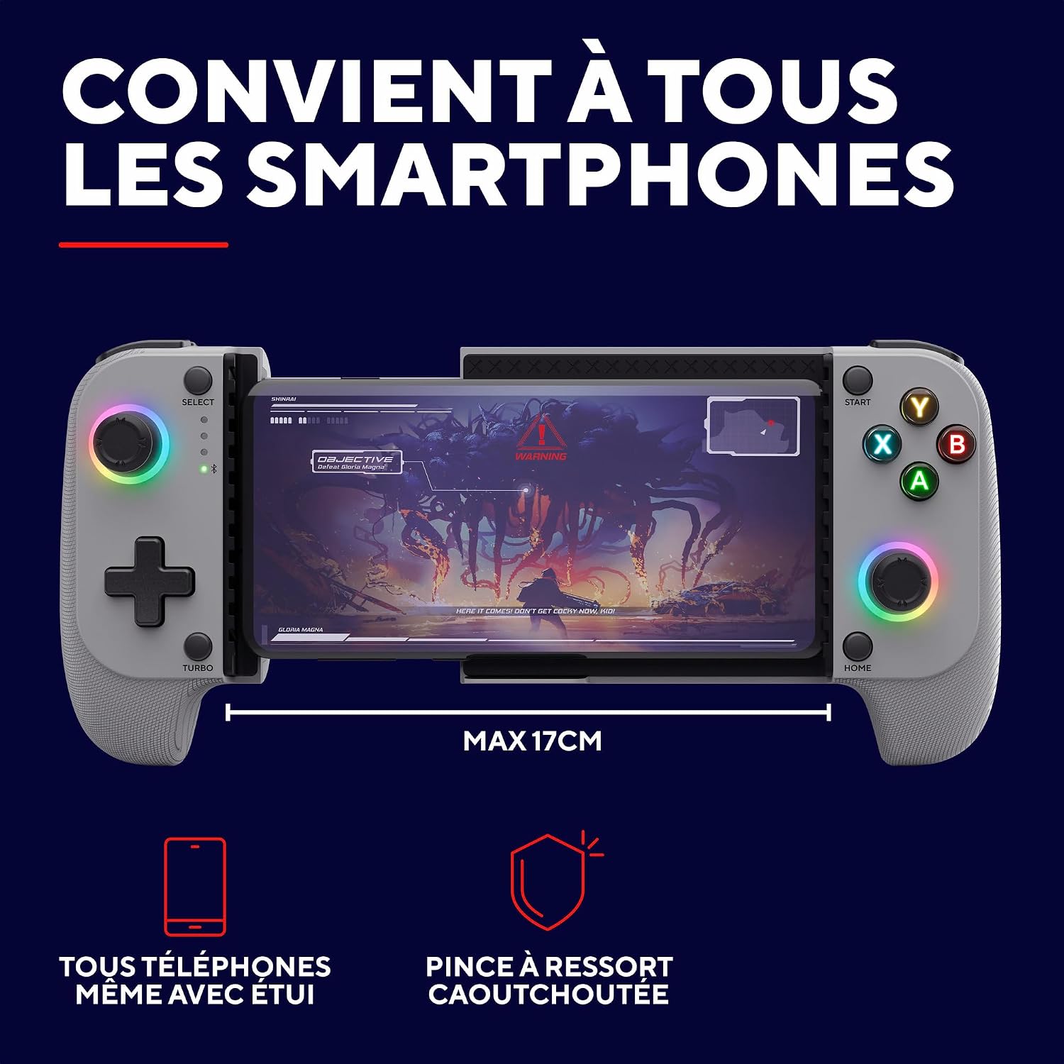 Detalle de GXTrust Trust GXT Mylox: Manette Bluetooth polyvalente pour smartphone, 12h d’autonomie, éclairage RGB