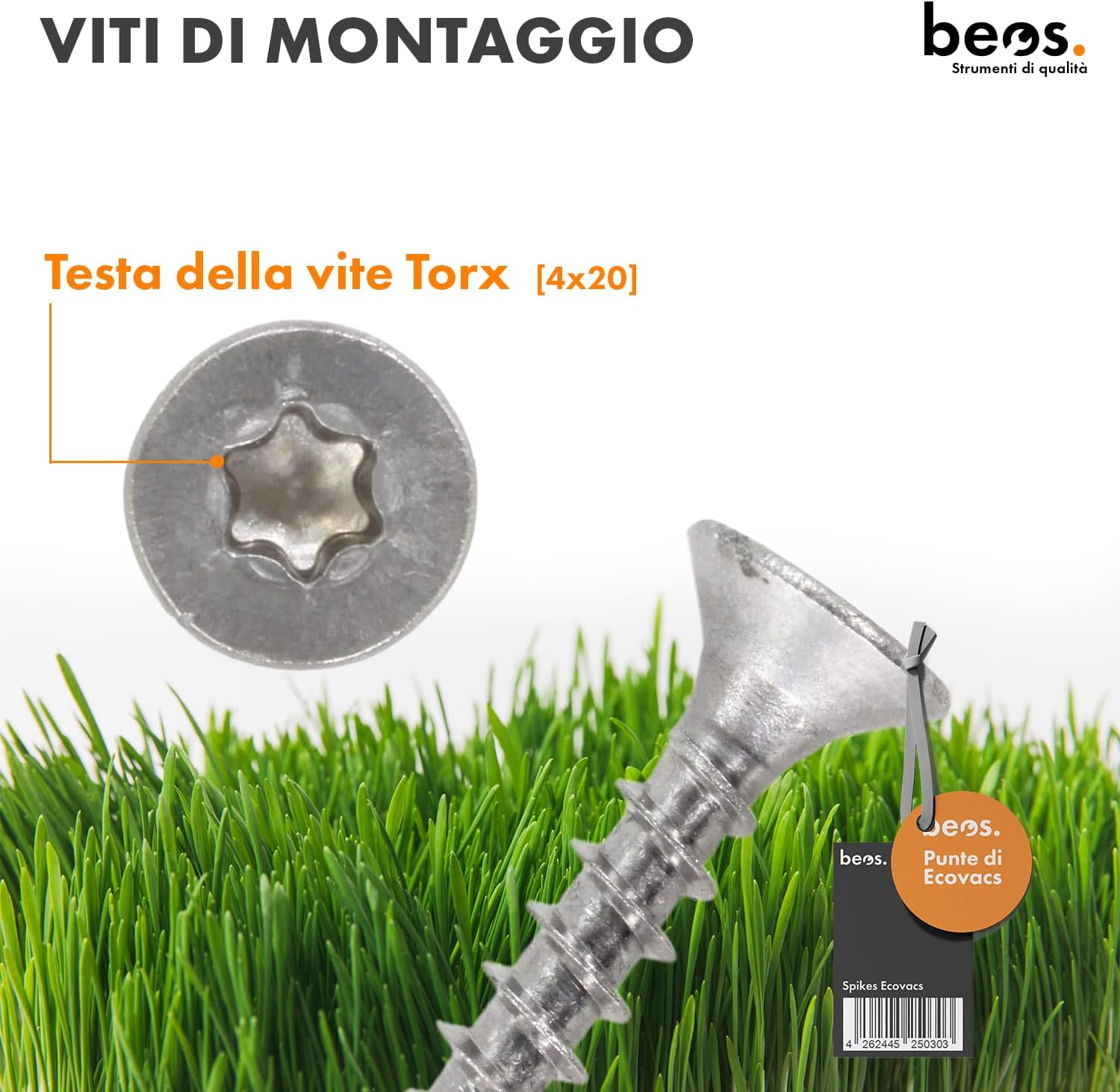 Thumbnail 4 de BEOS puntine in acciaio inox premium per Ecovacs (finitura lucida, fori per viti ribassati) per GOAT Serie-A, Serie-O e Serie-G1