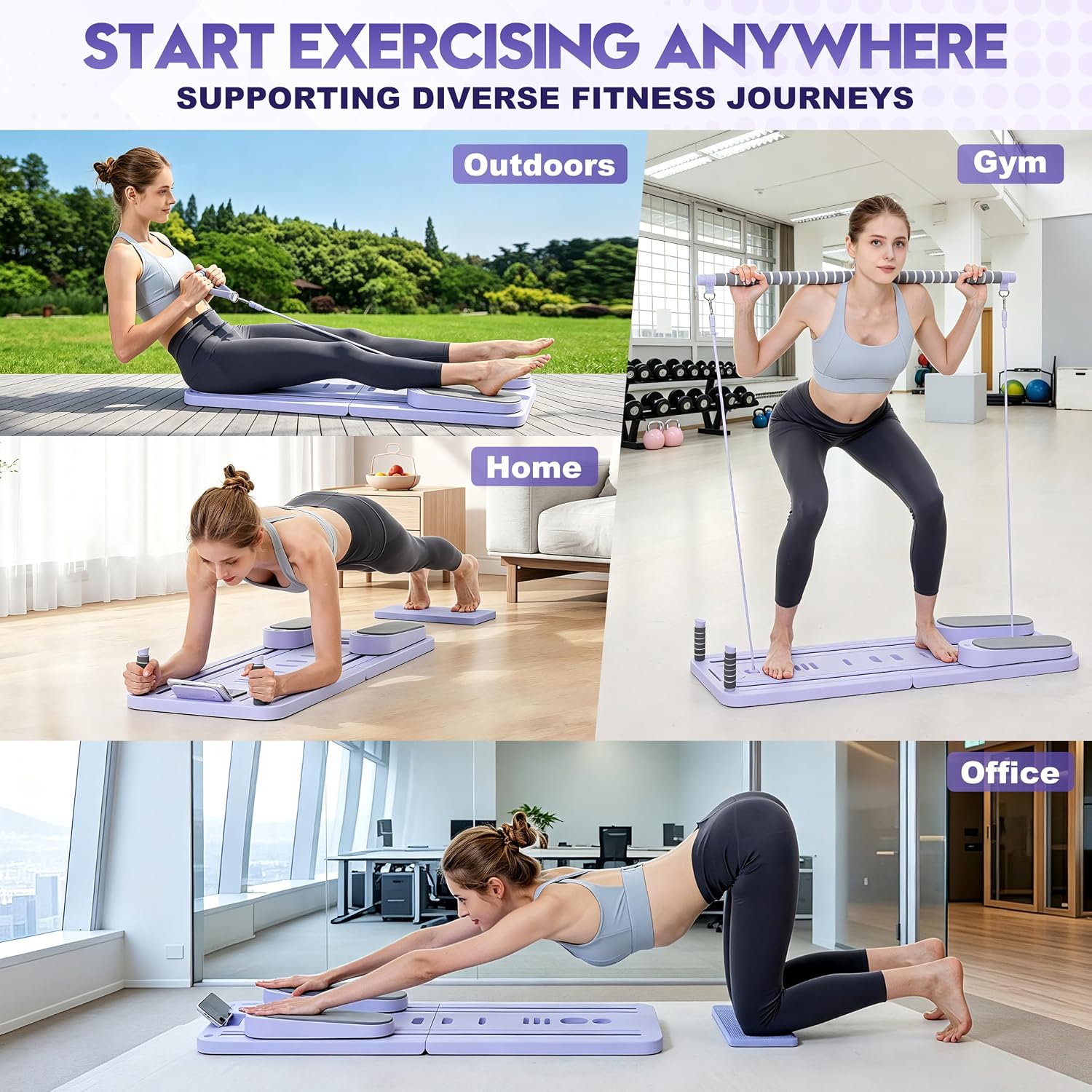 Detalle de CroyVine Pilates Board–Pilates Reformer Board (portable home Pilates kit) for core, abs, and full-body training