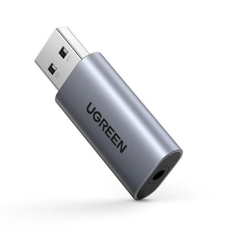 Thumbnail 3 de Adaptador Ugreen CM383 USB a Jack 3.5mm con carcasa de aluminio gris