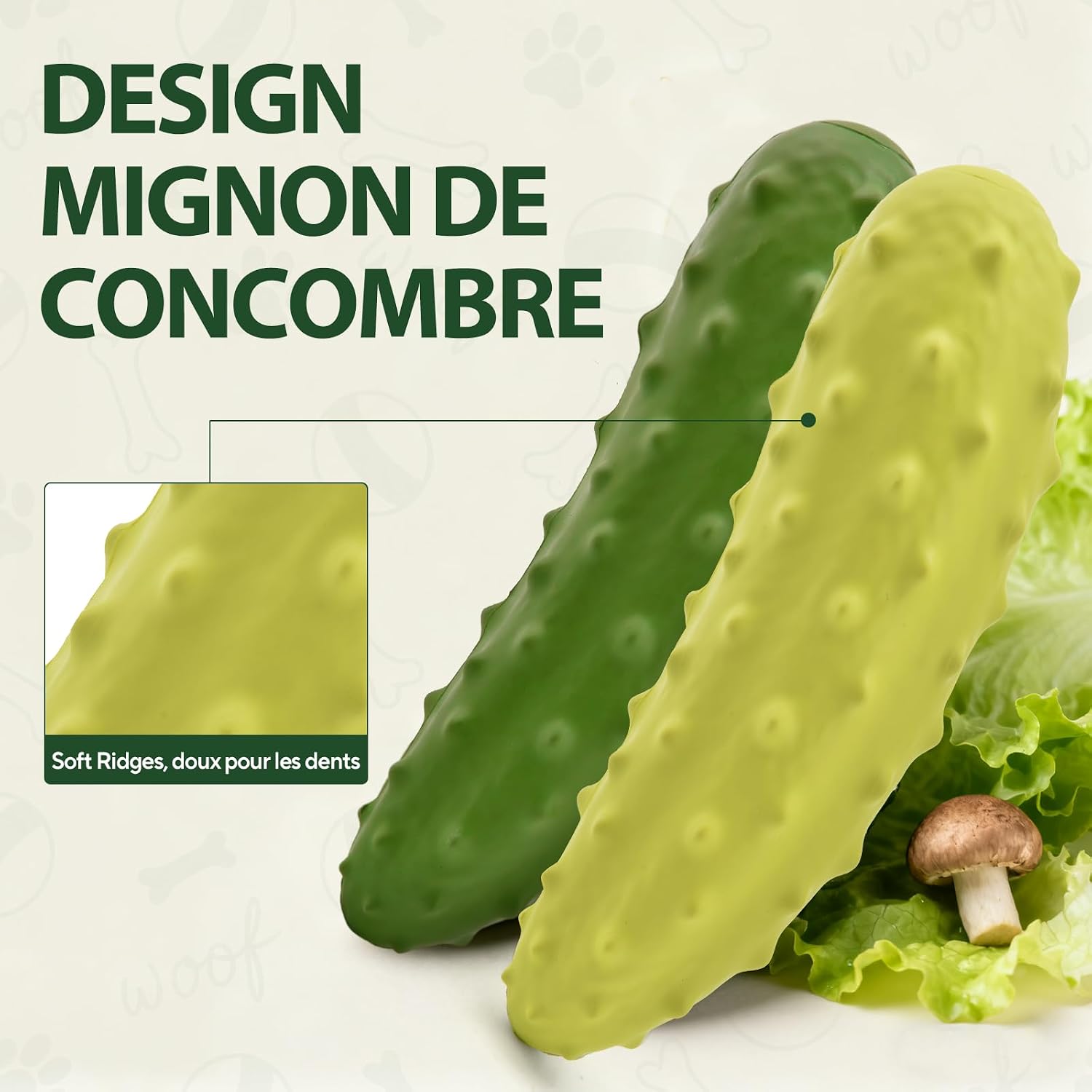 Detalle de LIFLIX Lot de 2 Jouets à couineur pour Chien – Forme concombre, caoutchouc résistant pour mâcher, taille moyenne à grande