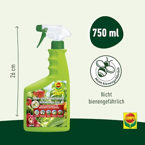 Detalle de COMPO Grün- und Blühpflanzen Schädlings-frei AF 750ml – Hochwirksamer Schutz für Zierpflanzen