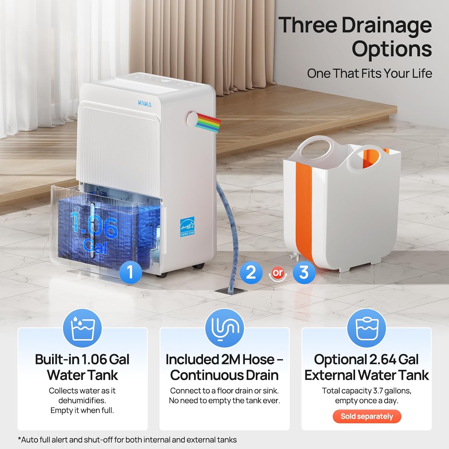 Thumbnail 4 de KNKA PD30MA-20 Dehumidifier, ENERGY STAR, 80 Pint/Day, 4,500 sq. ft.