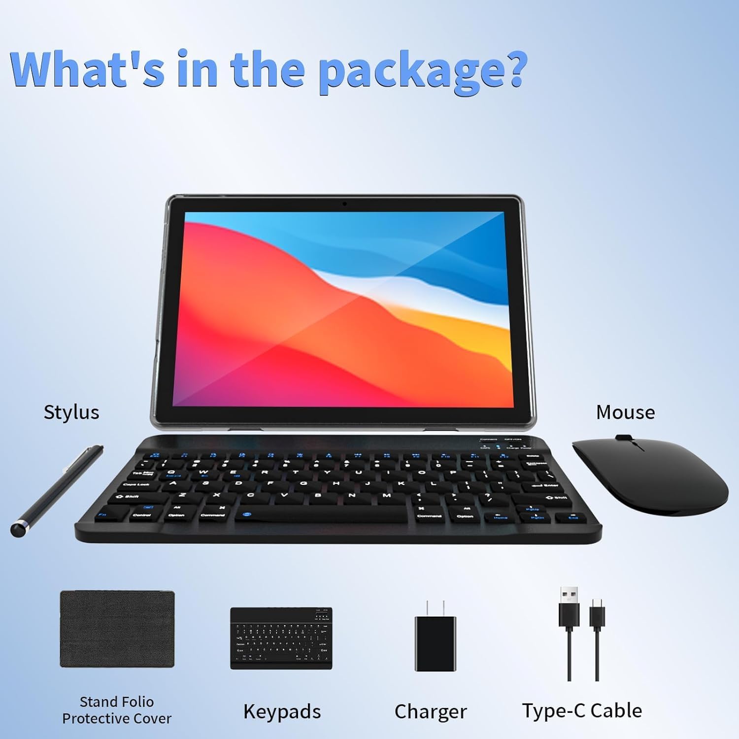 Thumbnail 5 de ECOPAD Android 15 10-Inch Tablet (2-in-1) with Keyboard & Mouse, 12GB RAM + 64GB ROM + 1TB Expand, WiFi 6/ Bluetooth, Black Set