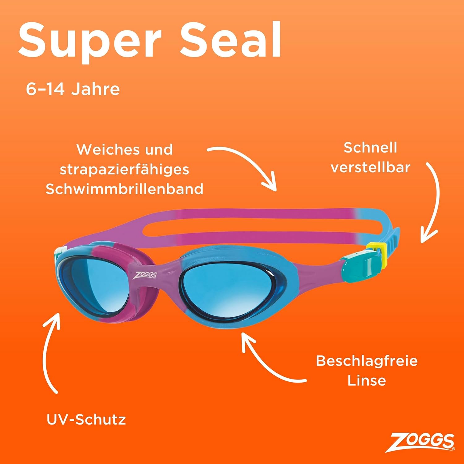 Thumbnail 1 de Zoggs Super Seal Junior Kinder-Schwimmbrille ab 6 Jahren