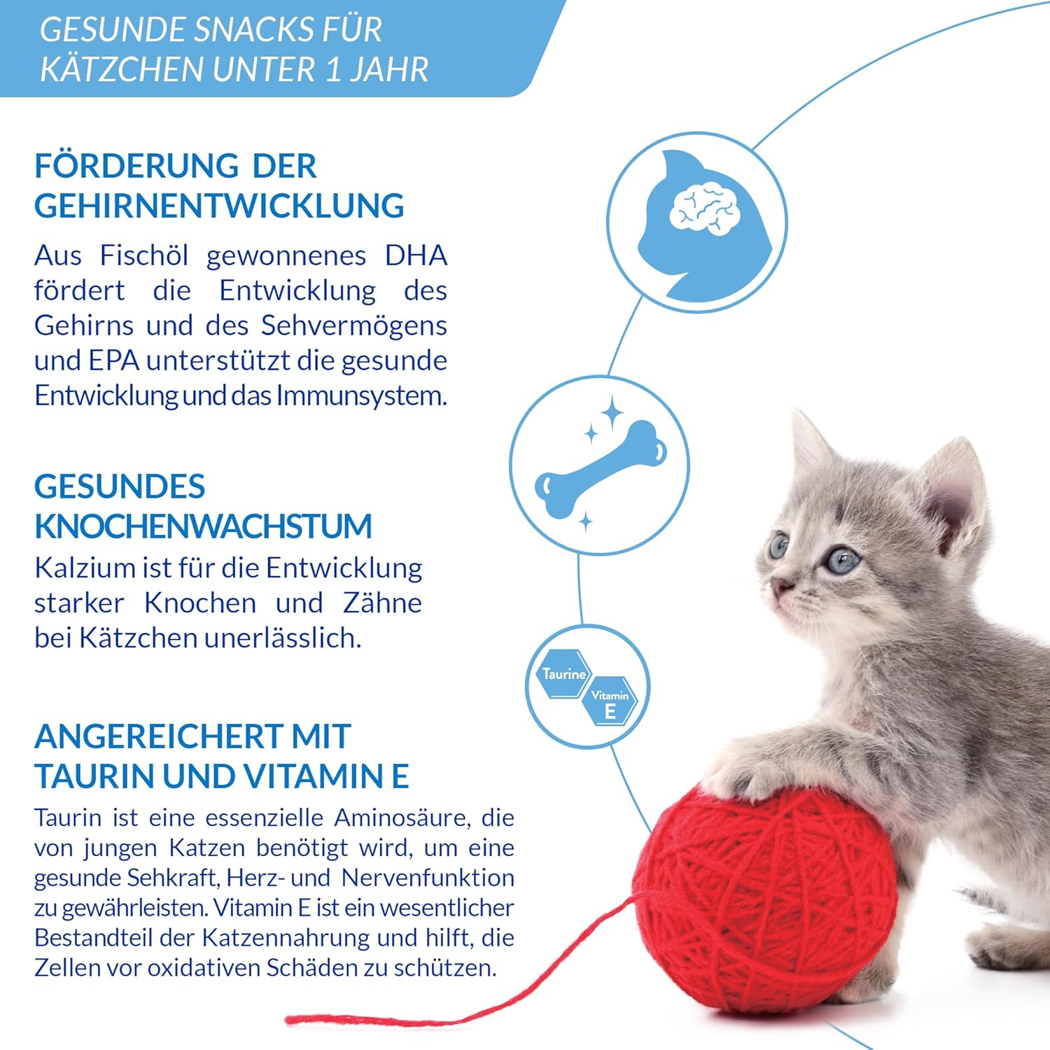 Detalle de INABA Churu Creamy Snack für Kätzchen (Junior, 2–12 Monate) mit Omega 3 und Taurin, 20 x 14g