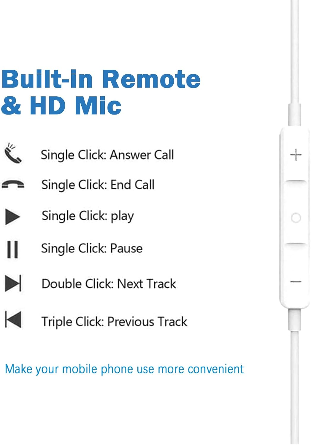 Thumbnail 2 de USB-C Wired Earphones with Mic & Volume Control – in-ear Type C headphones for iPhone, Samsung, iPad and more