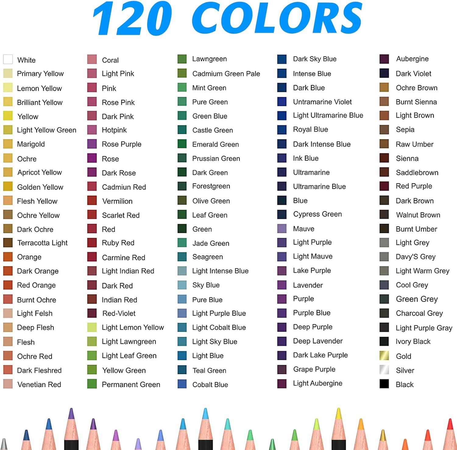 Thumbnail 1 de H & B 122 Matite Colorate – Set 120 colori professionali per artisti, bambini e appassionati