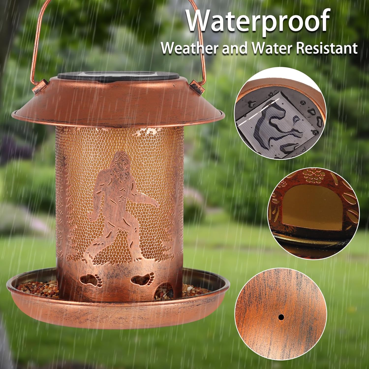 Detalle 2 de Sasquatch Solar Hanging Lantern 1 for Garden 🏮