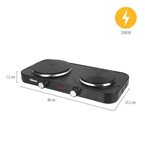 Detalle de Tristar Plaque de cuisson électrique double – 2 foyers 15,5 et 18,5 cm – 2 500 W – Pour kitchenette et logement étudiant