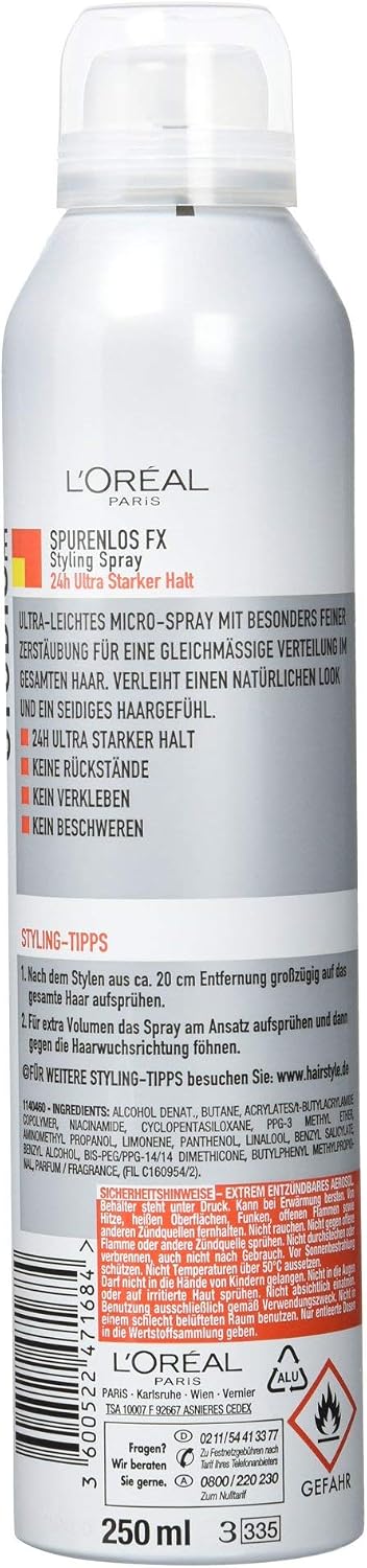 Detalle 2 de L'Oréal Paris Studio Line spårlös FX hårspray, 250 ml, parfymfri