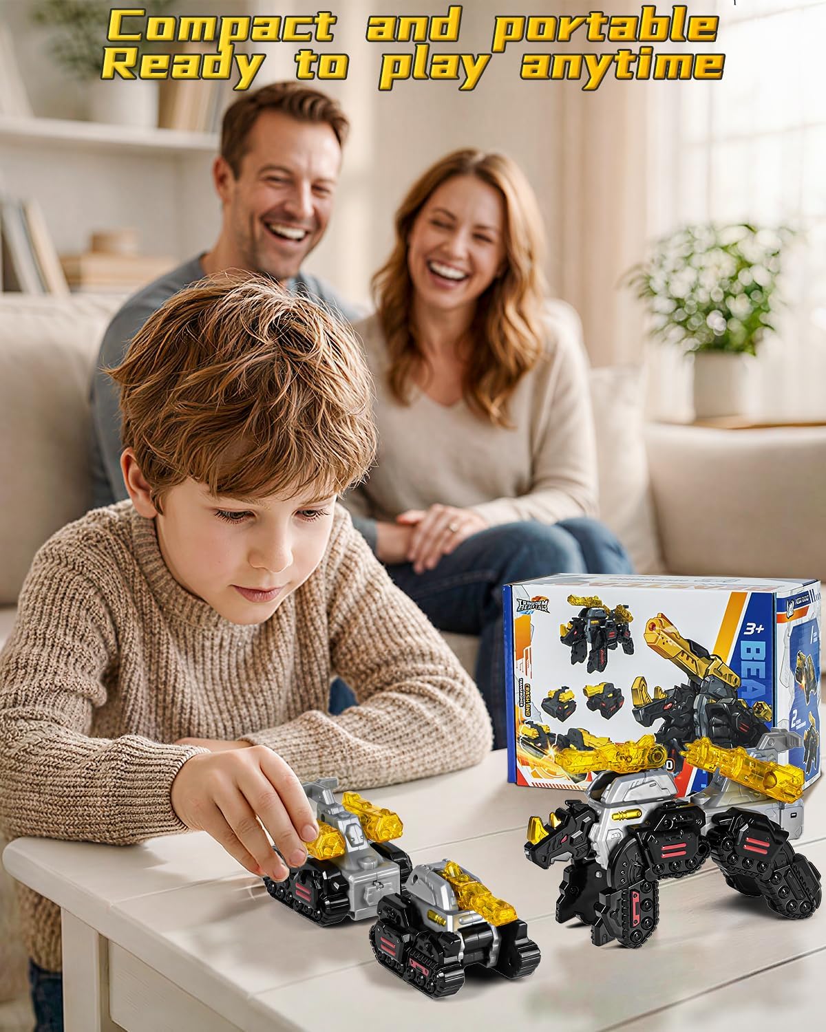Detalle de YTKIH Magnetic Transformer Car Toys: 2 in 1 Crash to Dinosaur Car for 3–8 Year Olds