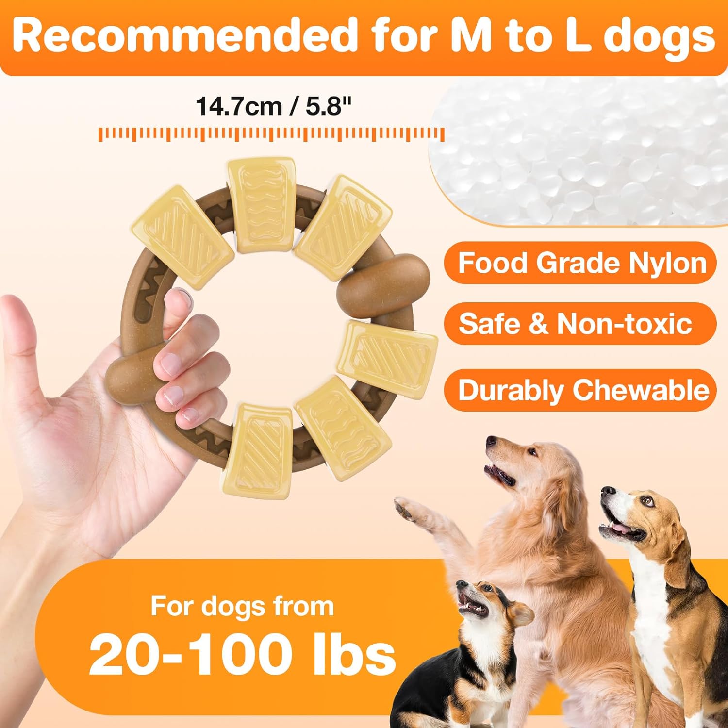 Thumbnail 3 de RUXAN Puppy Teething Toys – Ring Dog Chew for Aggressive Chewers