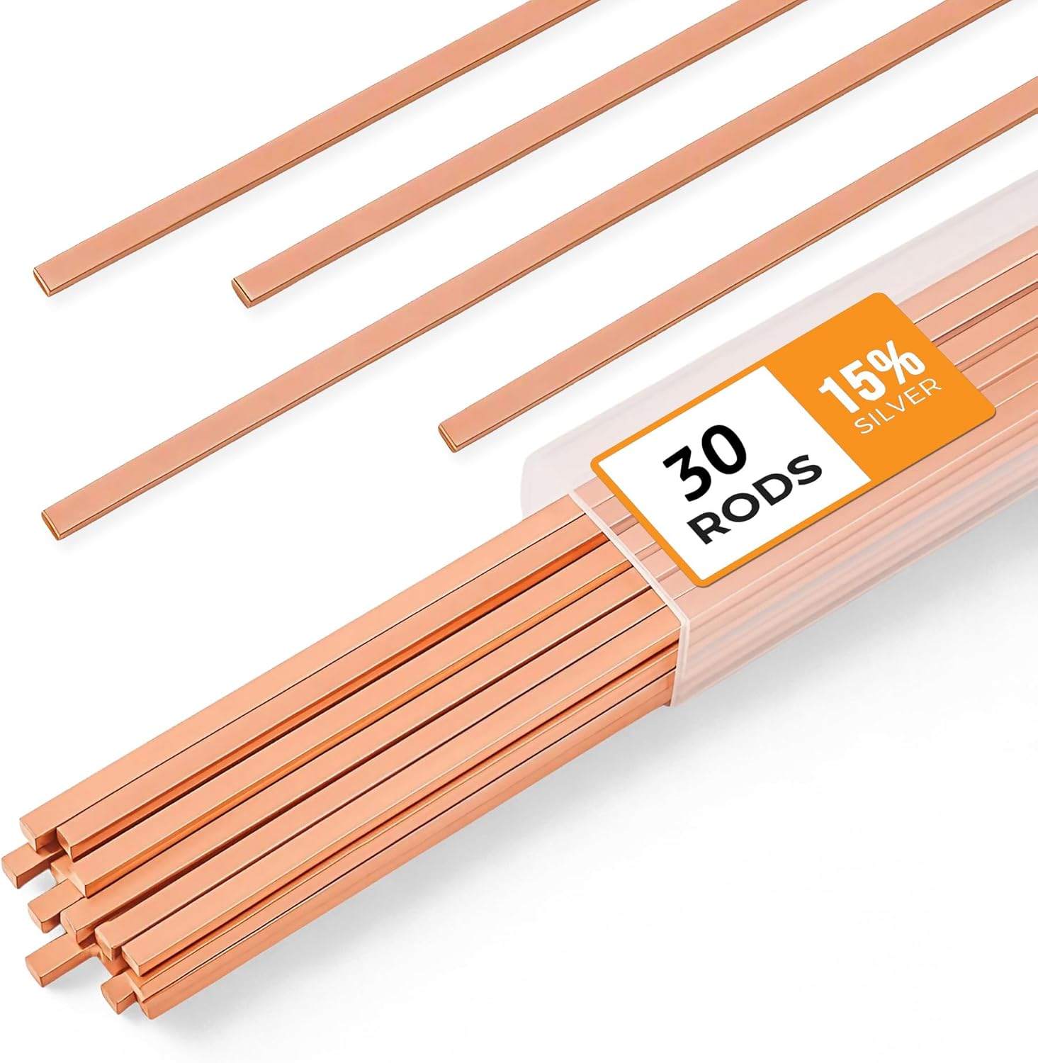 Detalle de 30pcs AWS BCuP-5 15% Silver Brazing Rods for HVAC, Refrigeration & Industrial Welding