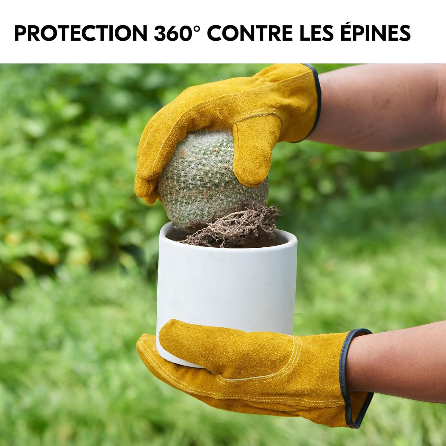 Thumbnail 3 de Gants de sécurité en cuir Vgo… pour hommes CB9501 (cuir de vachette, or), taille 10/XL – 1 paire