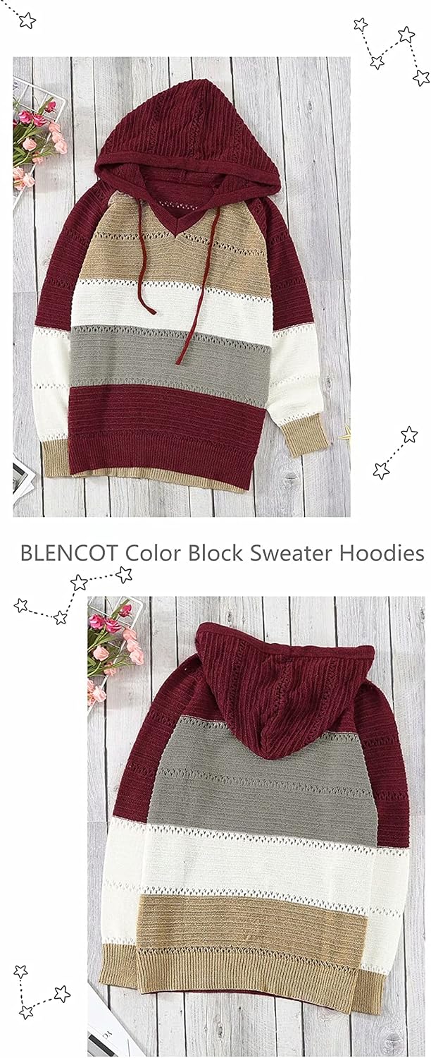 Detalle de BLENCOT Women's Knit Hoodie Sweater