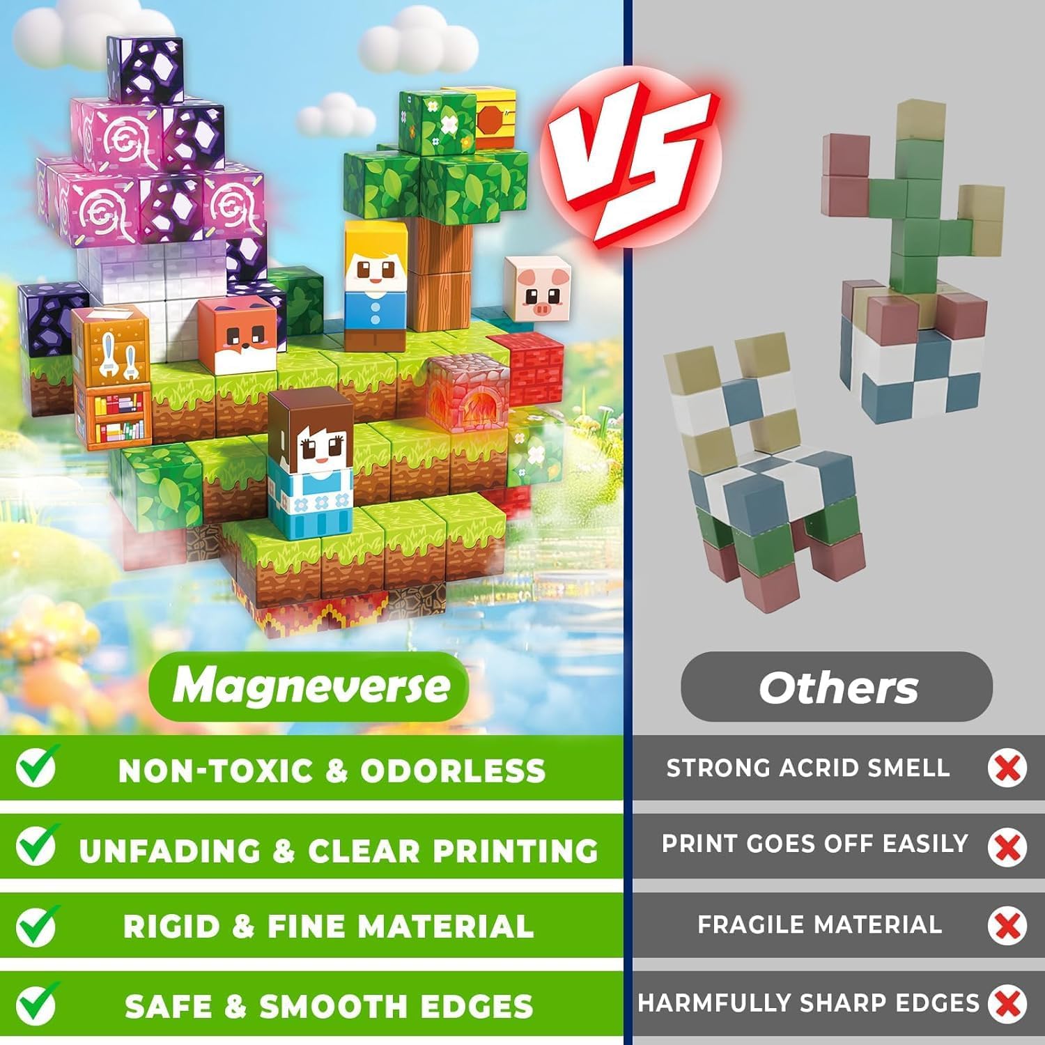 Detalle 2 de Magneverse Magnetic Blocks 150-piece set for kids 🧩