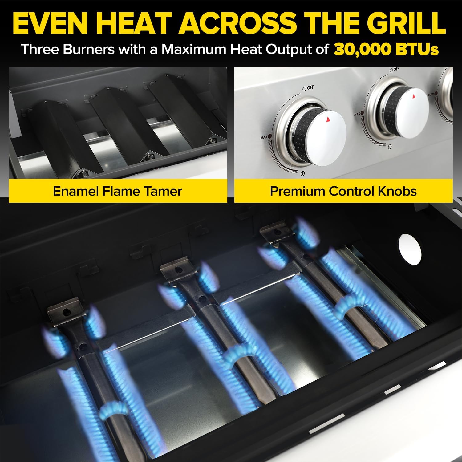Detalle de IdeaMaxx propane grill, 322 sq. in. cooking area