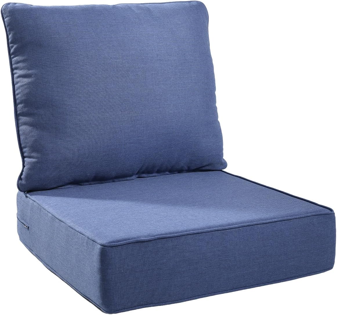 Detalle de Jelwaly PLA-ZBDJH006-1-1 Outdoor Chair Cushions, 6-Inch, Blue