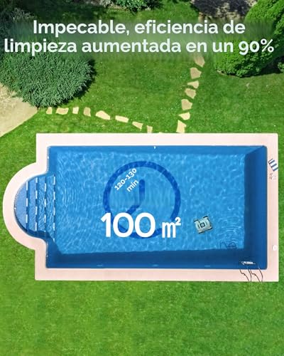 Detalle 2 de WYBOT Robot limpiafondos de piscina sin cable — 130 minutos, hasta 100㎡