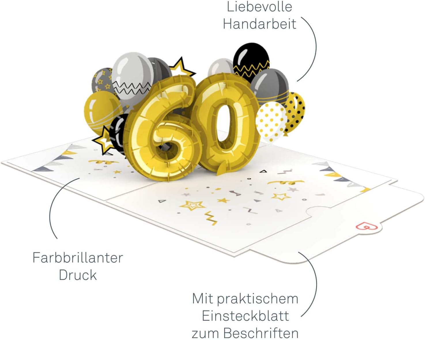 Thumbnail 1 de papercrush Carte Pop Up 60e Anniversaire – Carte 3D félicitations et remerciements