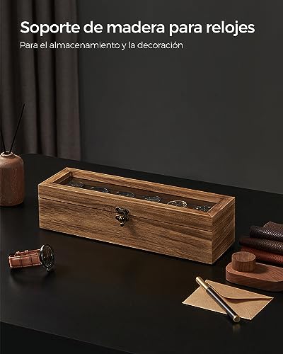 Thumbnail 6 de SONGMICS Caja para Relojes con 6 Compartimentos en Madera Maciza