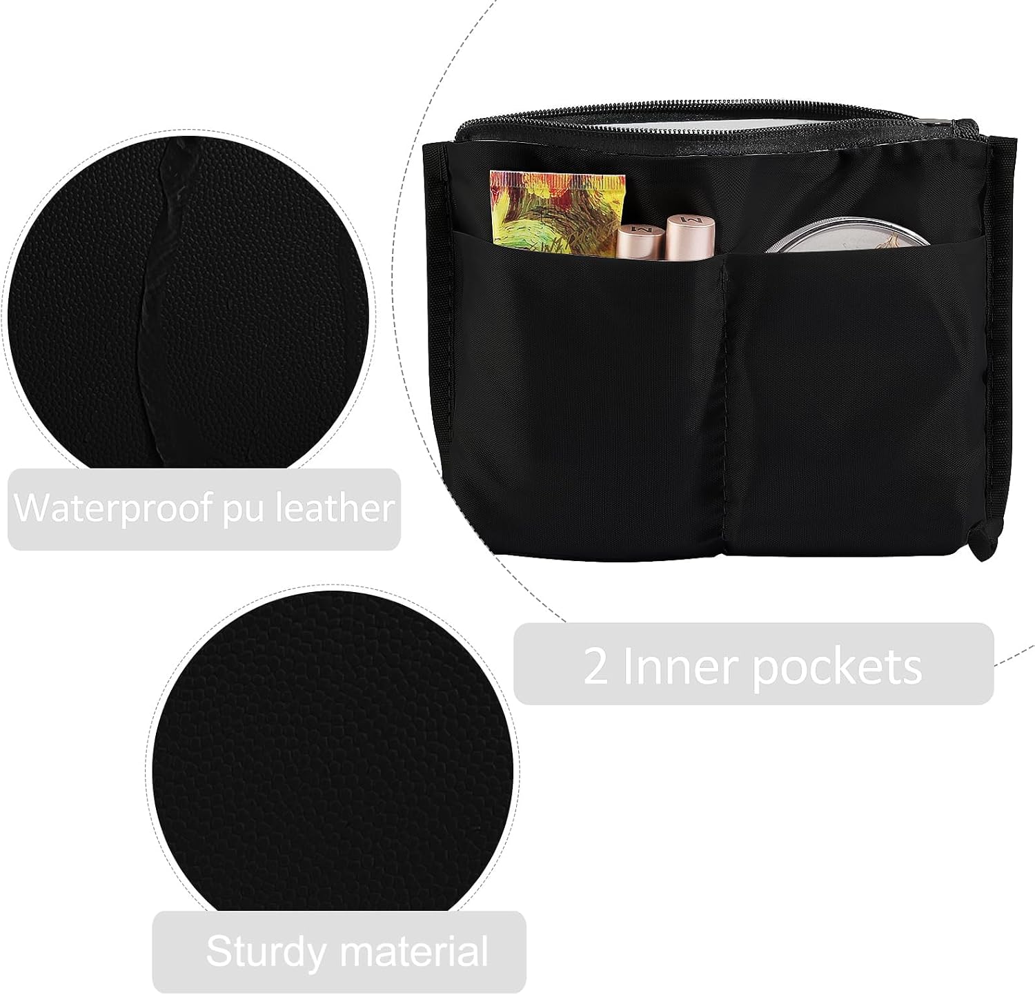 Thumbnail 5 de Small PU Leather Makeup Bag 8.66 x 5.5 in