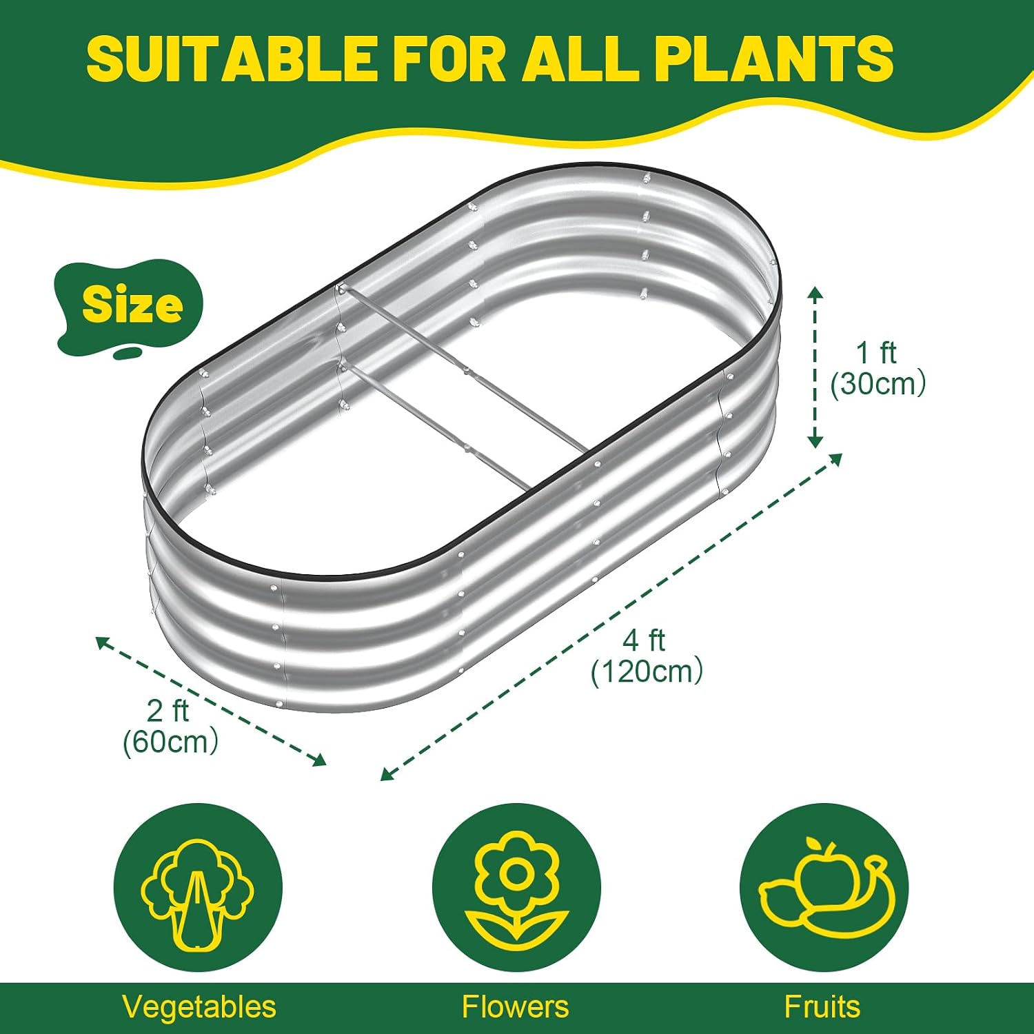 Thumbnail 6 de Ergohortus TPA0503 Raised Garden Bed Set, 2-Piece Galvanized Steel