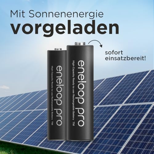 Detalle de eneloop pro AA/Mignon Ni-MH Packung mit 4 Akkus – zuverlässige Leistung für Gaming, Spielzeug und mehr