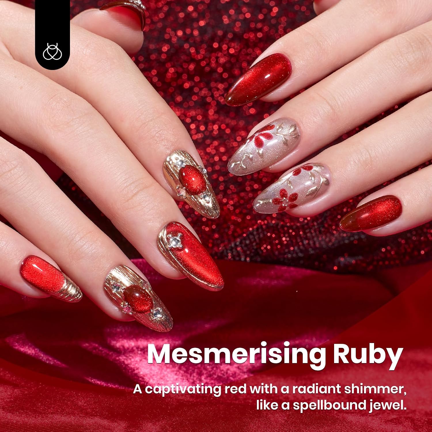 Detalle 2 de beetles Ruby Red 15ML Gel Polish ๐