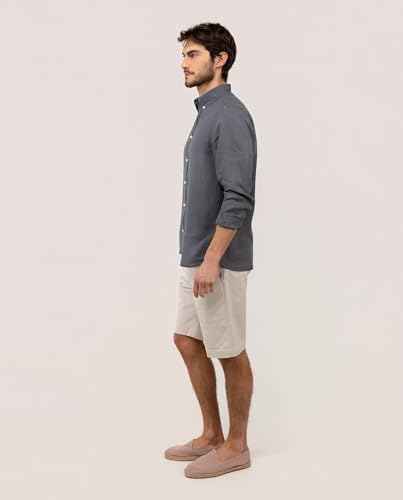 Detalle 2 de El Ganso Camisa Lino Garment Dyed Button Down Gris