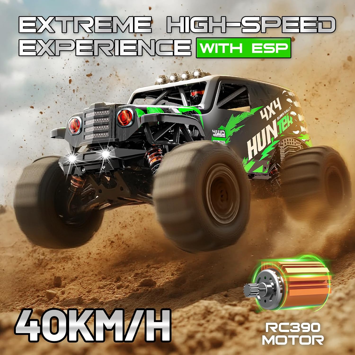 Thumbnail 1 de Womaqu Macchina RC telecomandata 1:14 4WD 40+ km/h con 2 batterie 7.4V 1300mAh e 2 set di pneumatici