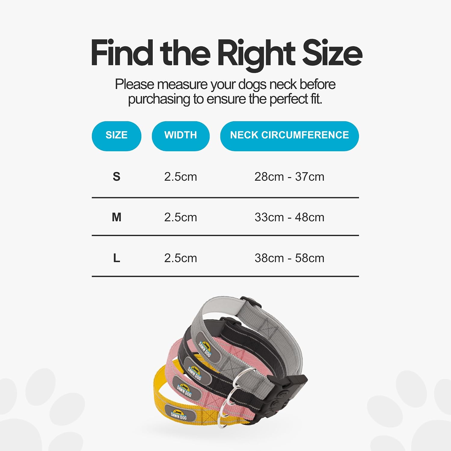 Detalle de Dawn Dog Collar Large - Reflective, Soft & Padded Breathable Nylon Collar