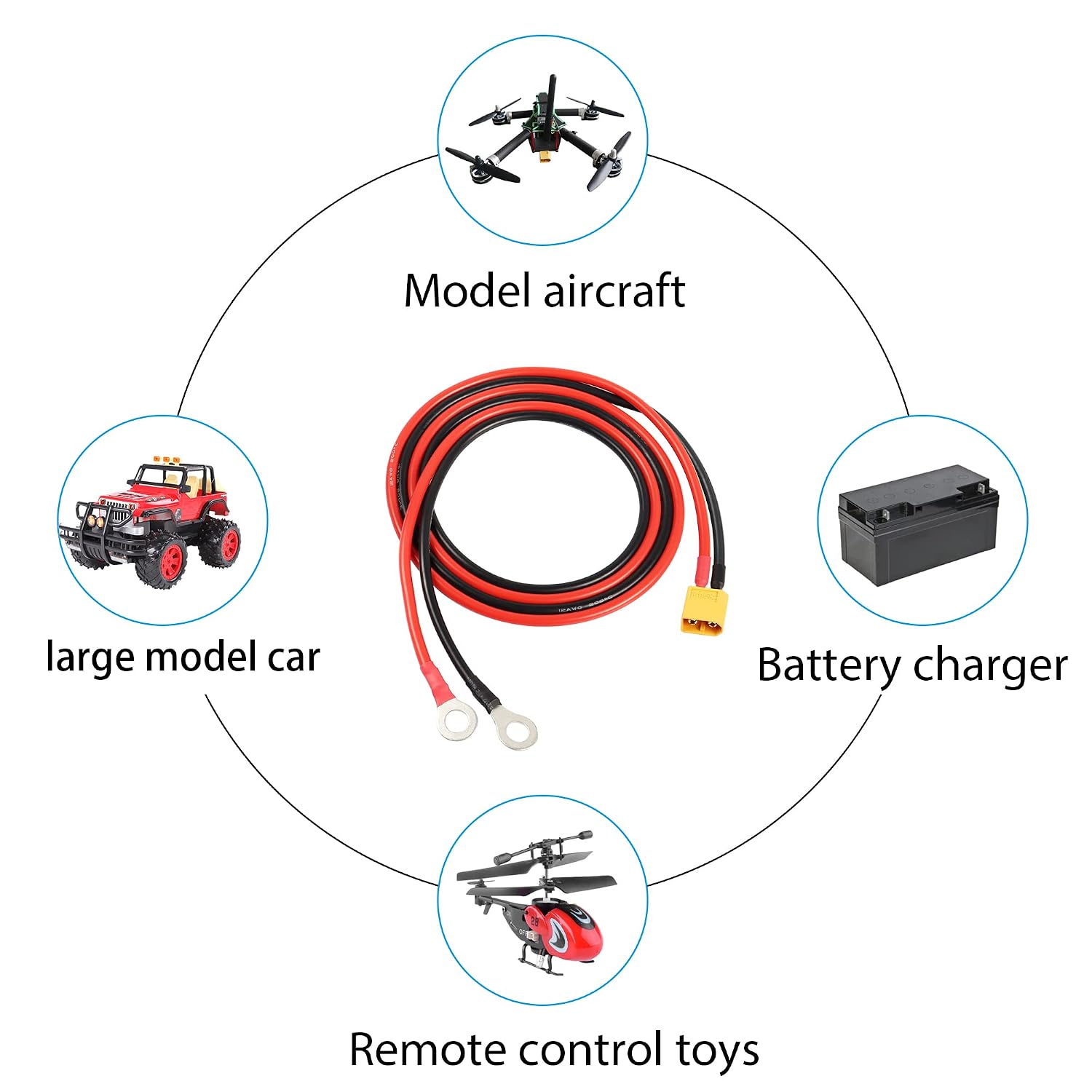Thumbnail 5 de RIIEYOCA XT60 to O-ring terminal cable, 12 AWG