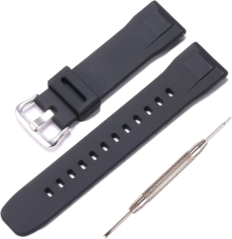 Detalle de 24 mm Silikon Schnellverschluss-Uhrenband kompatibel mit Casio PRG-650Y / PRG-600 / PRW6600 – Ersatzarmband
