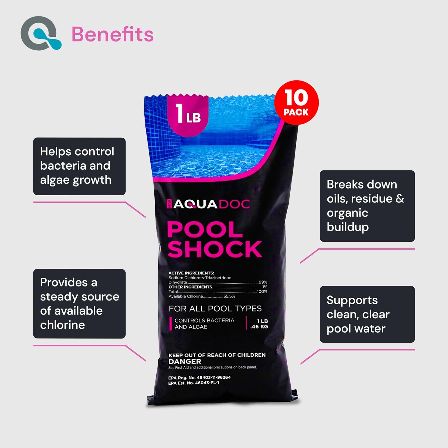 Thumbnail 2 de AquaDoc Pool Shock Granules 10 lb