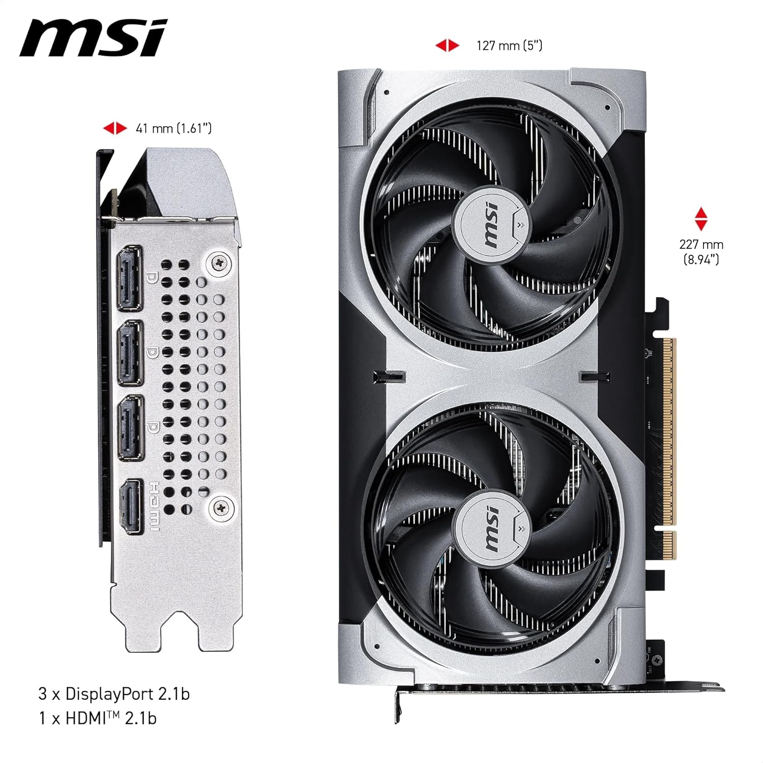 Thumbnail 5 de MSI GeForce RTX 5060 Ti 8GB VENTUS 2X OC PLUS graphics card (PCIe 5.0, dual-fan, HDMI 2.1b/DisplayPort 2.1b)