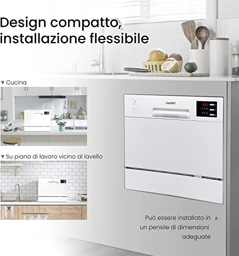 Thumbnail 2 de COMFEE Lavastoviglie da Tavolo, 6 Coperti, Bianco – compatta, versatile e facile da usare