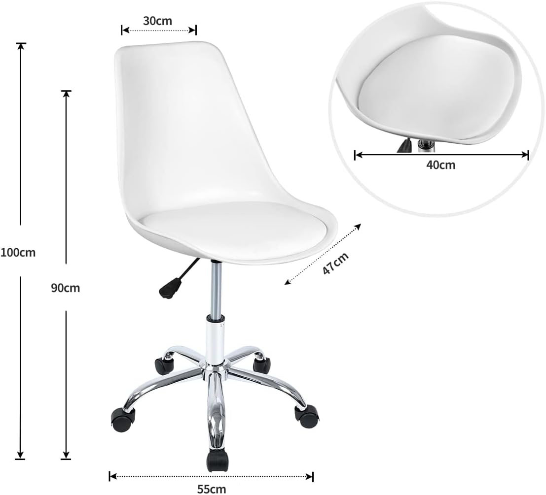 Detalle de Silla de escritorio sin reposabrazos, altura regulable