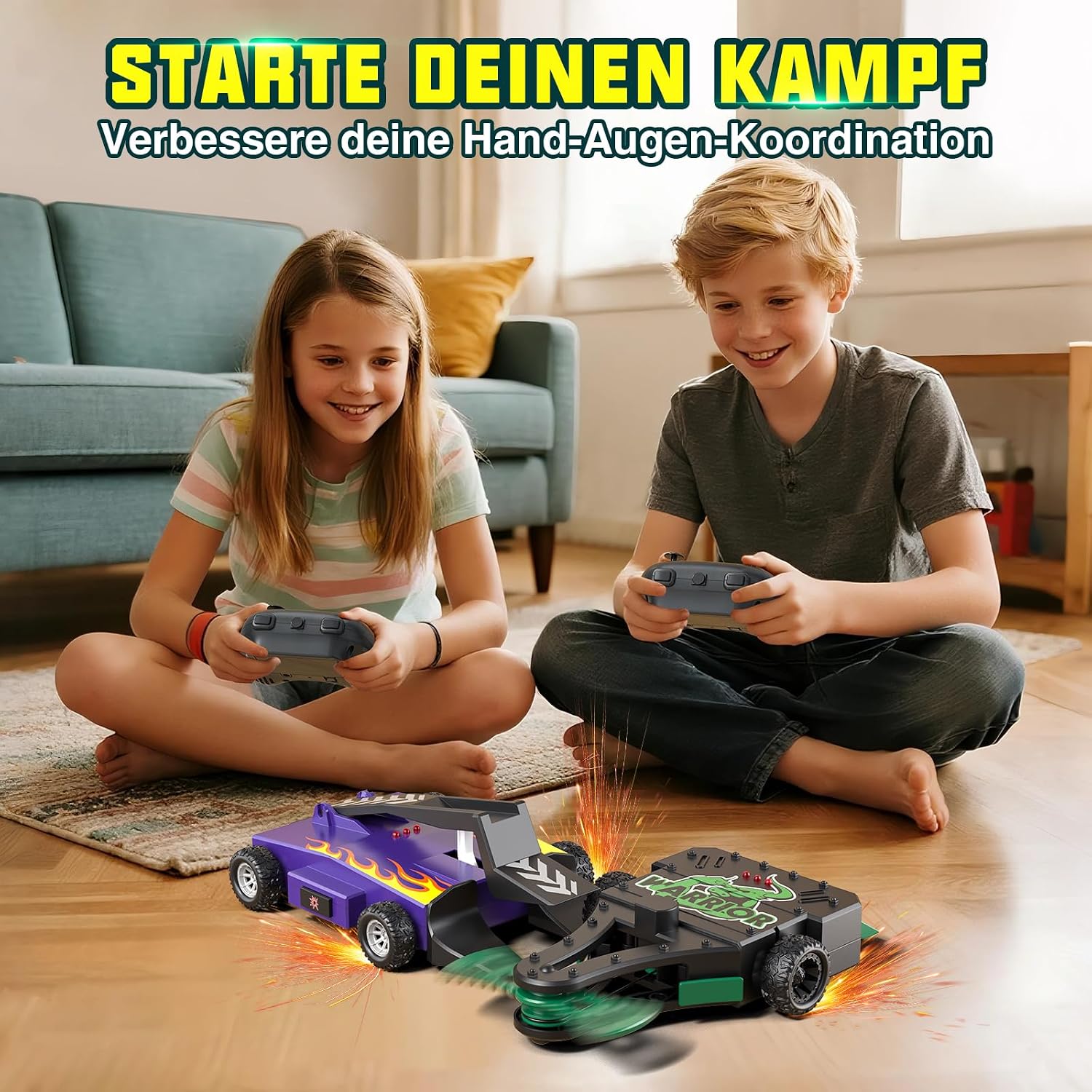 Thumbnail 5 de Remote Control Battle Robots for Kids Aged 5–12 – 2-Pack RC Battle Cars with Dual Controllers