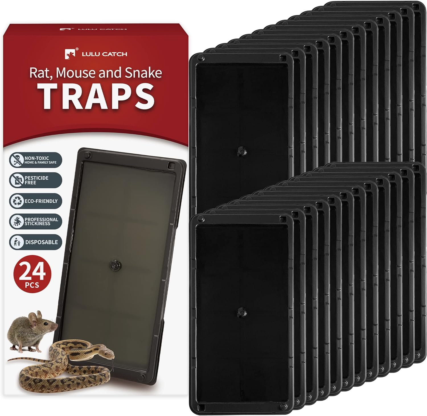 Detalle de LULUCATCH mt002 Mouse Glue Traps, 24-Pack, 5 x 10-Inch Plastic Trays