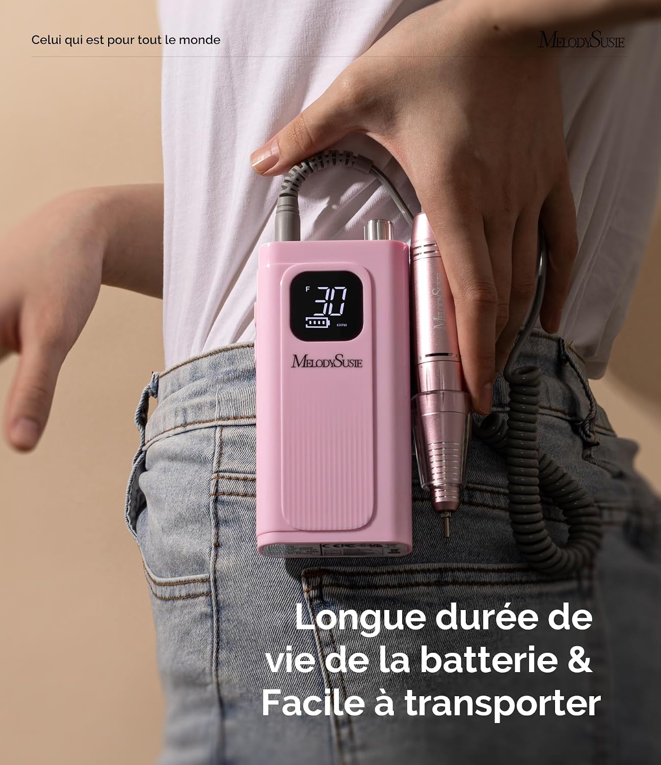 Detalle 2 de MelodySusie SC300F ponceuse ongles 30000 tr/min đź’…
