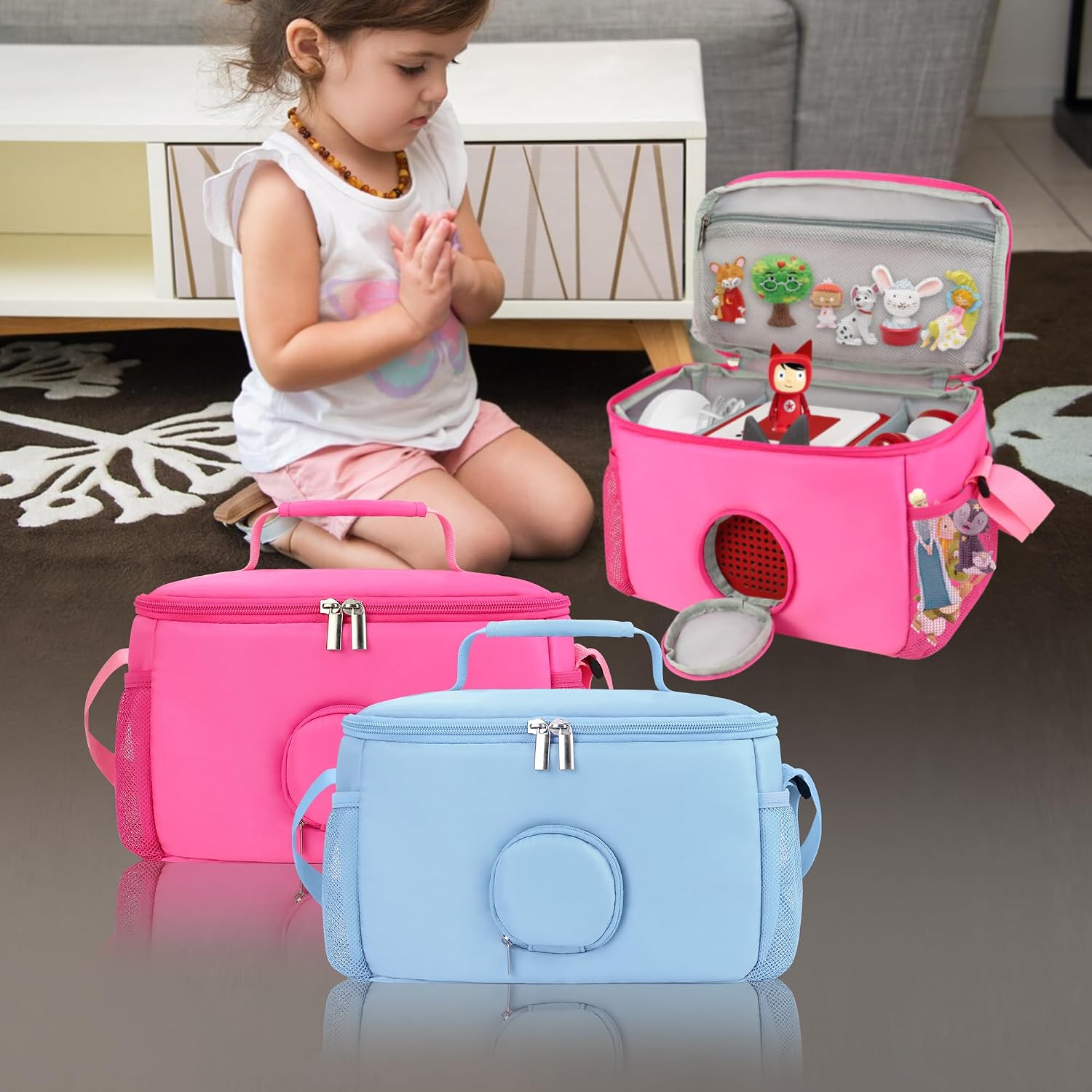 Thumbnail 6 de Wetry Carry Bag for Toniebox and Characters, Pink (28x14x17cm) – Compatible with Versions 2 and 1
