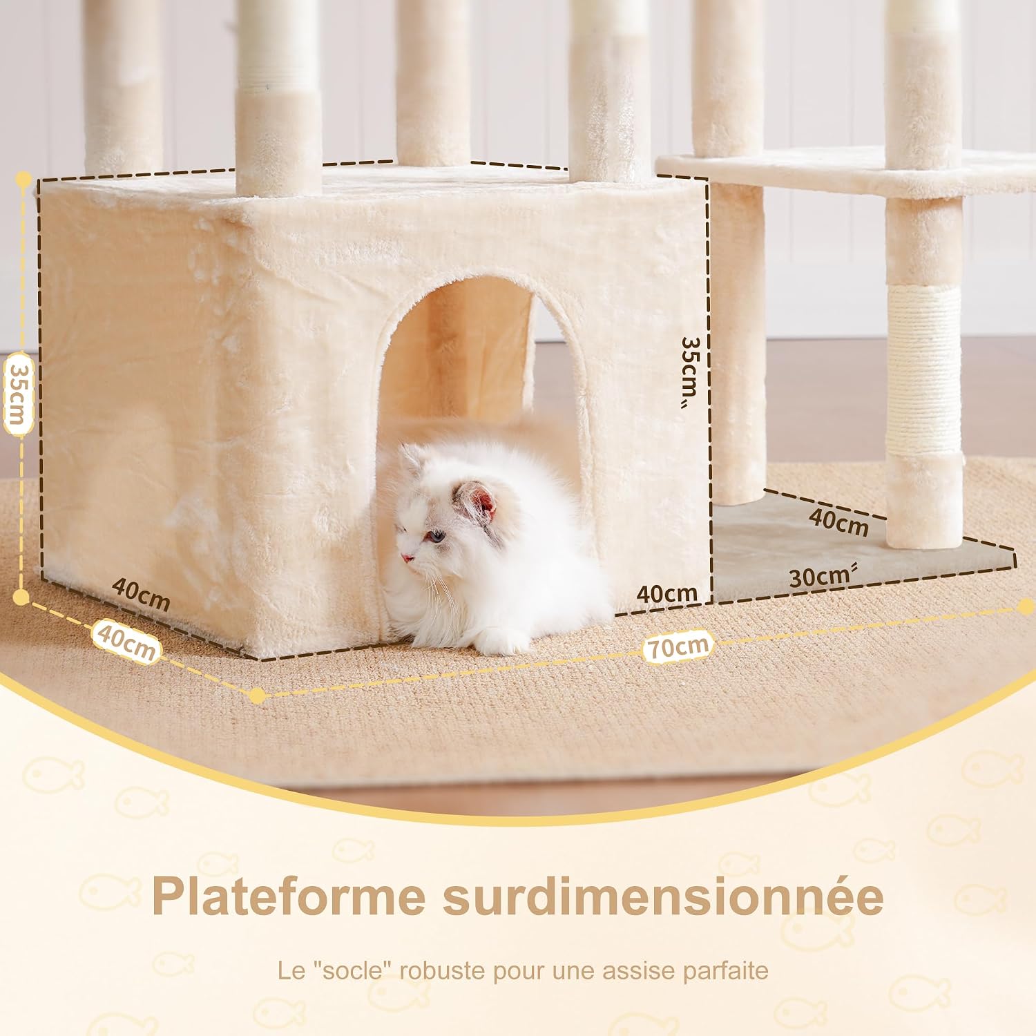 Detalle de Heybly Arbre à Chat 120cm pour chats adultes