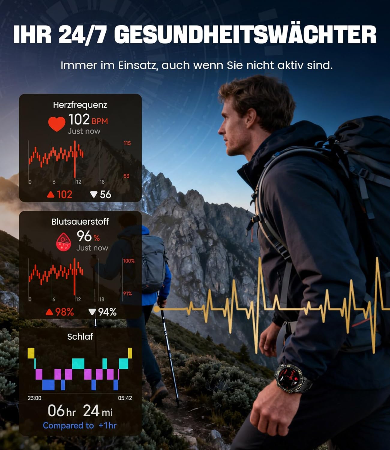 Thumbnail 3 de LIGE Smartwatch Herren mit Telefonfunktion